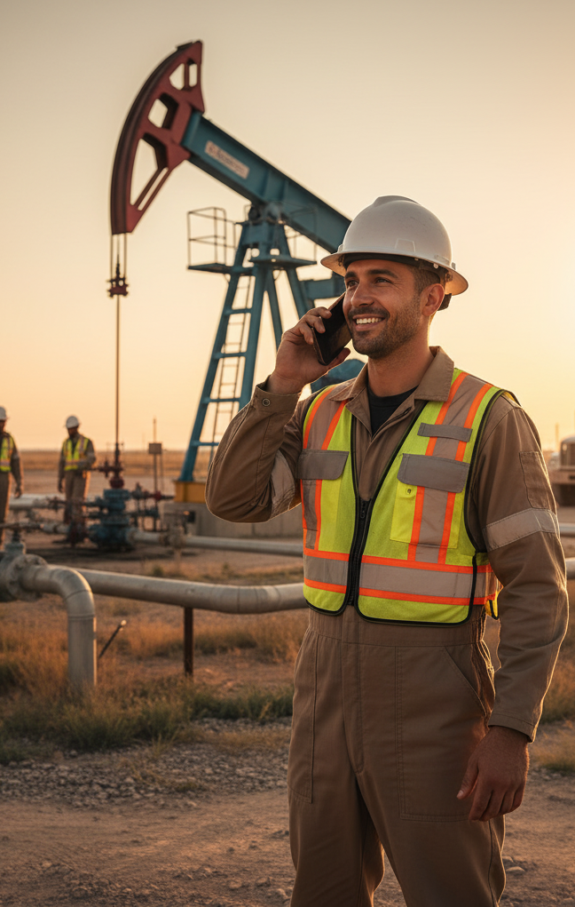 Worker using voice recording feature