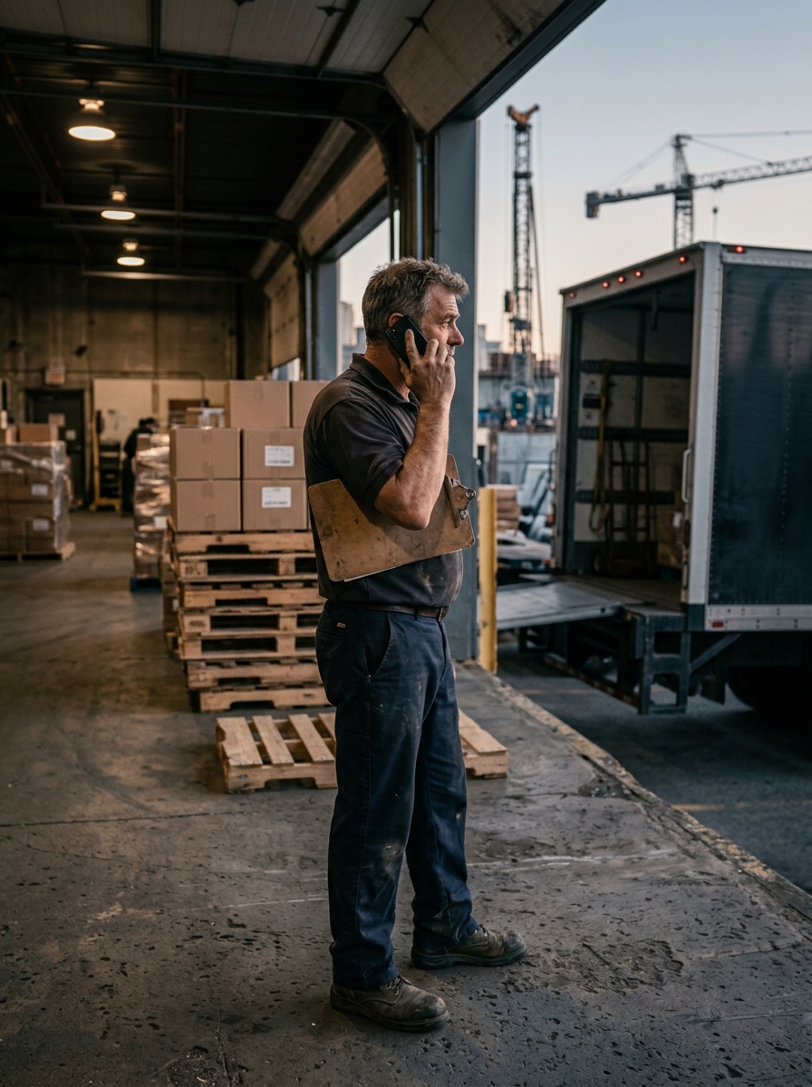 Logistics worker on-site